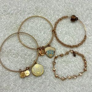 4 Alex and Ani Rose Gold bracelets